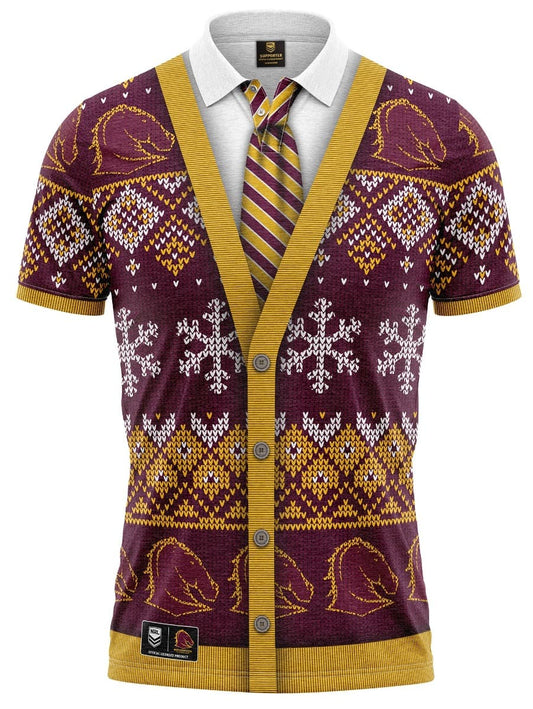 Brisbane Broncos NRL Xmas Polo Shirt