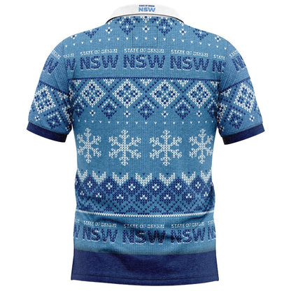 NSW Blues NRL State of Origin Xmas Polo Shirt