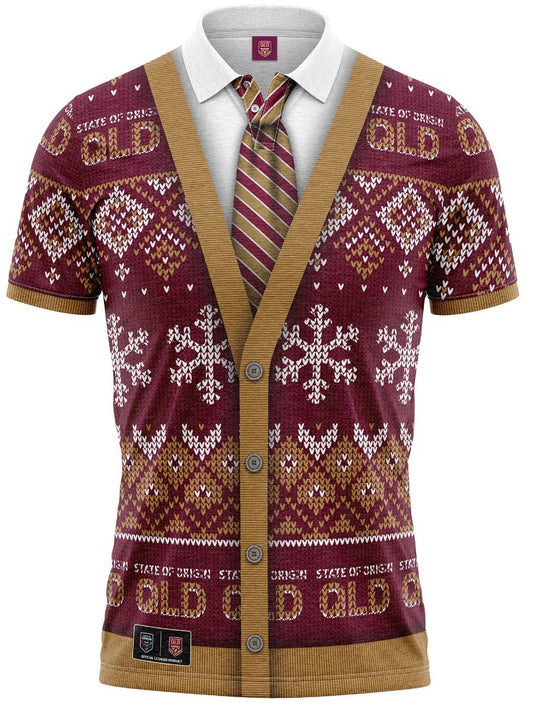 QLD Maroons NRL State of Origin Xmas Polo Shirt