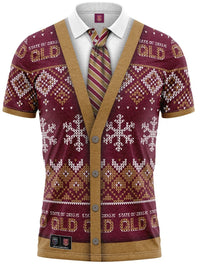QLD Maroons NRL State of Origin Xmas Polo Shirt