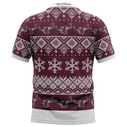 Manly Sea Eagles NRL Xmas Polo Shirt
