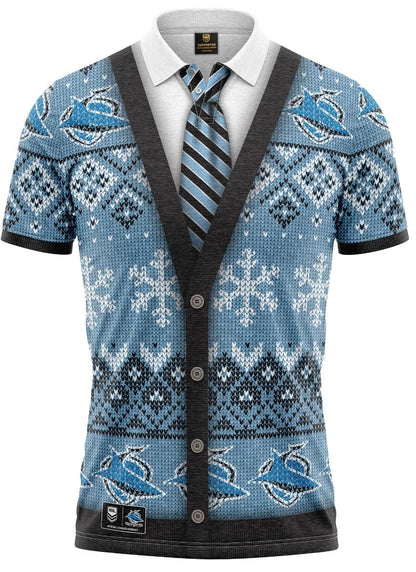 Cronulla Sharks NRL Xmas Polo Shirt