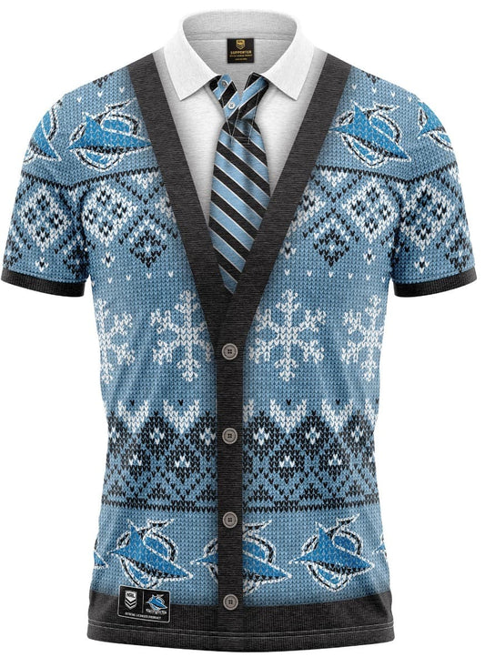 Cronulla Sharks NRL Xmas Polo Shirt