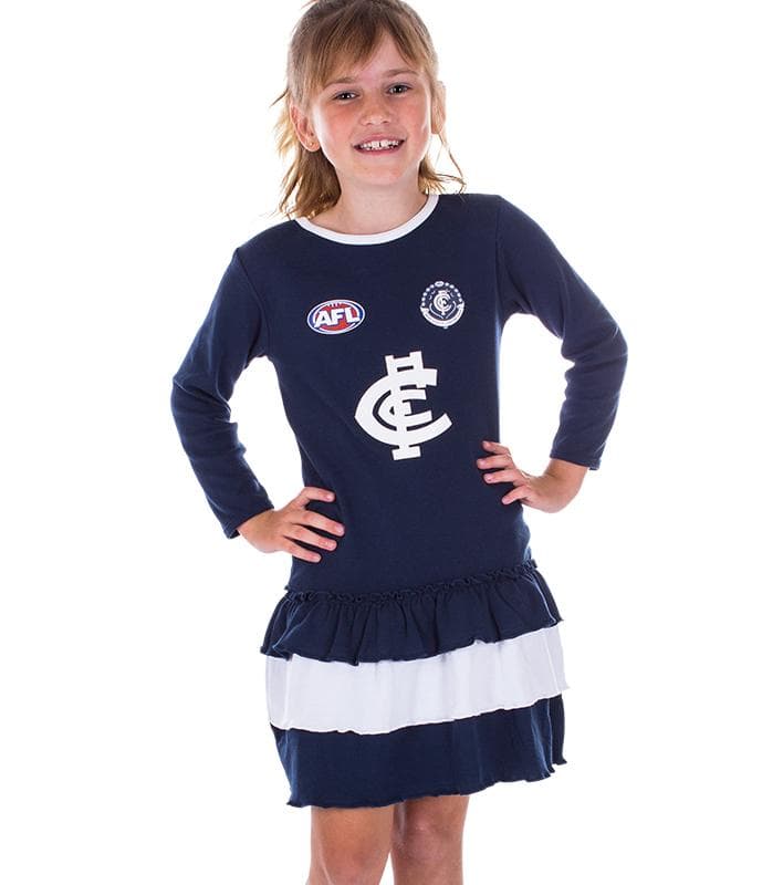 Carlton Blues 2018 AFL Girls Dress Sizes 2-6 BNWT Cheerleader 