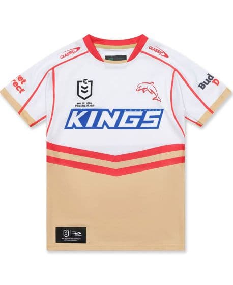 Redcliffe Dolphins 2024 NRL Kids Away Jersey DNR24YAJ SavvySupporter