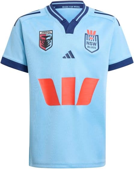 【海外Lサイズ】NRL ＮＳＷ・ブルーズ 2025ホームジャージ ヨーモデル NSW Blues 2025 NRL Kids On Field Jersey | JN3194