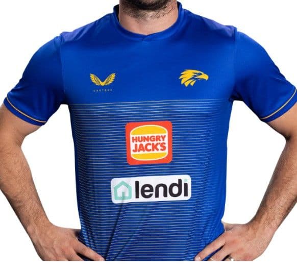Adviseur ventilatie Leidingen West Coast Eagles 2021 AFL Mens Training Shirt | JCWCETRSST | SavvySupporter