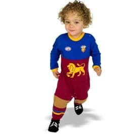 AFL Girls Toddler Baby Brisbane Lions Footysuit with Frills 