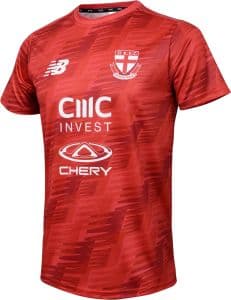 St Kilda Saints 2024 AFL Mens Red Training Shirt SK 60066 SavvySupporter