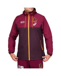 NRL 2020 Wet Weather Jacket QLD Queensland Maroons Travel Coat Full Zip 