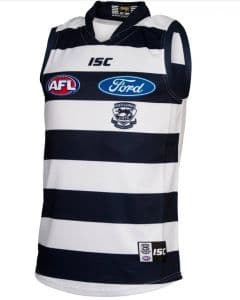 W20 BNWT's Geelong Cats AFL Big Logo Long Sleeve Shirt Sizes S-3XL 