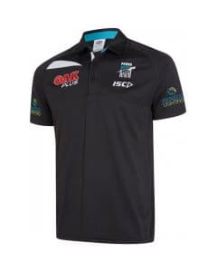 4XL Black AFL ISC New 19 Port Adelaide Power Sublimated Polo Shirt Sizes Small 
