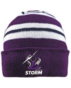 Winter Hat Warm Melbourne Storm NRL Striker Beanie Adult 