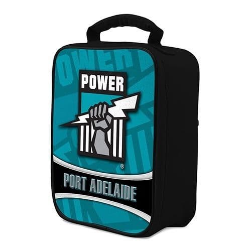 Port Adelaide Power AFL Black Printed Insulated Carry Lunch Box Cooler Bag New