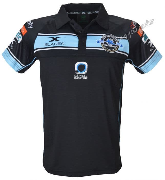 Cronulla Sharks NRL Sky Media Polo Shirt Mens and Ladies Sizes BNWT 