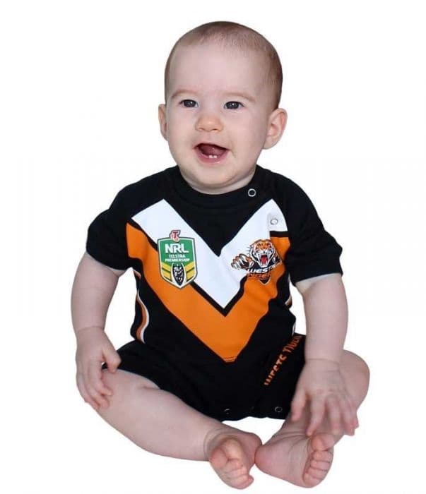 Baby Toddler Infant NRL Footy Suit Body Suit West Tigers 