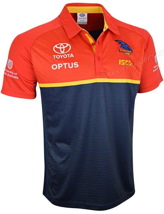 Adelaide Crows 2020 Performance Polo Mens Small 4XL Navy/Red/Gold AFL ISC New 