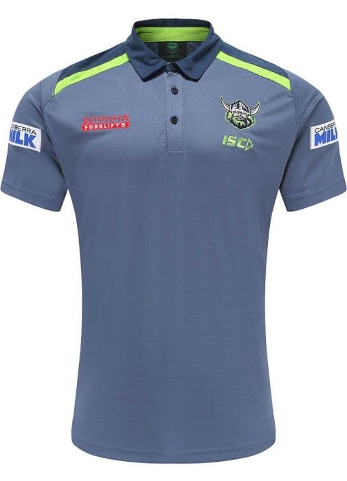 NRL Button Up Polo Work Wear Cargo Short Long Sleeve Canberra Raiders 