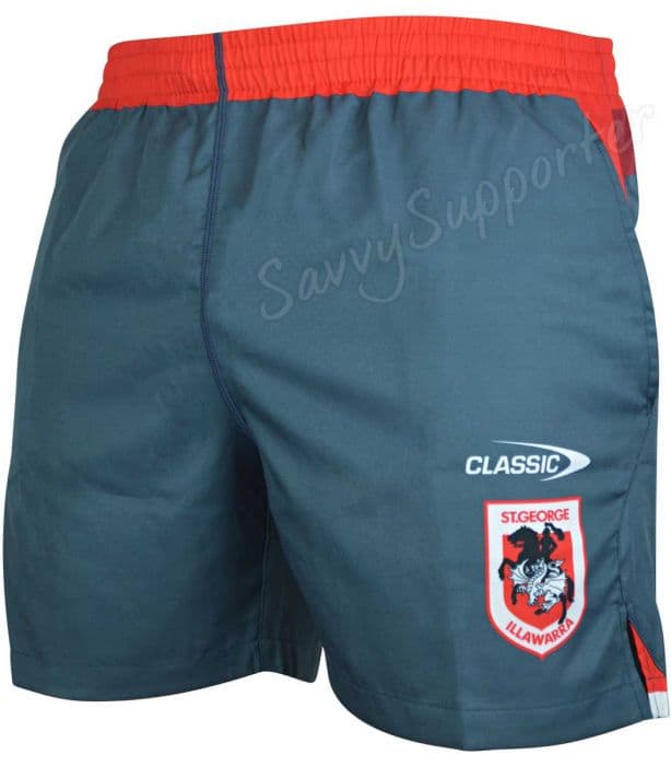 ST GEORGE DRAGONS NRL MENS LIGHT WEIGHT CORE TRAINING GYM SPORTS SHORTS 