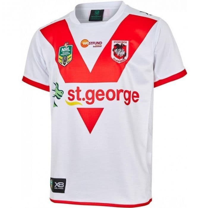 St George Dragons Media Polo Shirt Size Small Red/White NRL XBlades SALE 18 