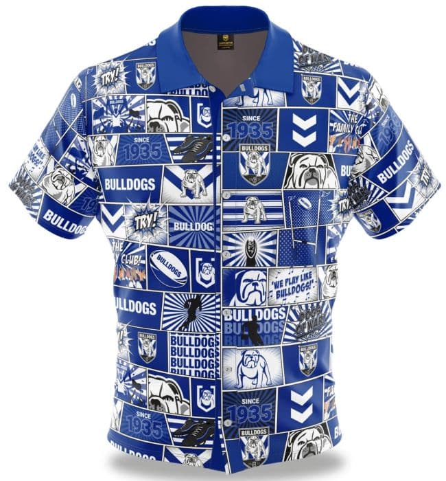 CB Bulldogs NRL 2021 Flannel Shirt Button Up T Shirt Sizes S-5XL! 
