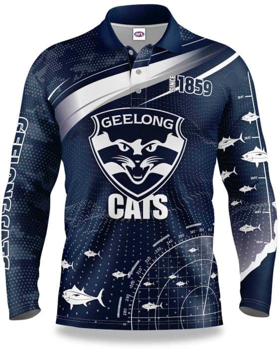 Geelong Cats 2022 AFL Mens Fishing Shirt Sizes S-7XL BNWT 