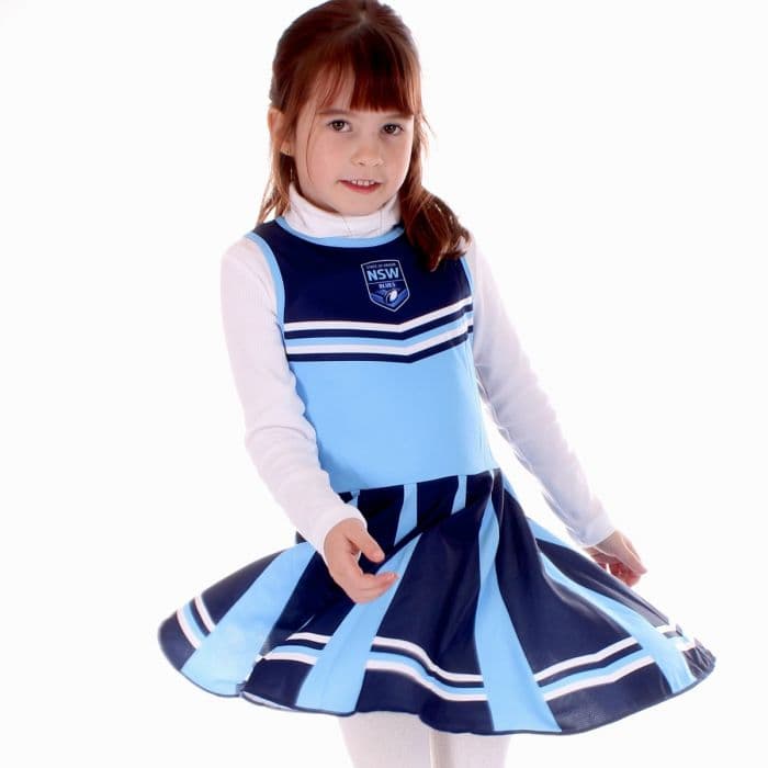 NRL Cheerleader Dress Cronulla Sharks Girls Footy Suit Toddler Kid 