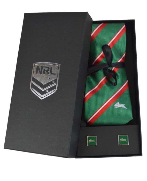 South Sydney Rabbitohs NRL Cuff Links and Tie Gift Set 